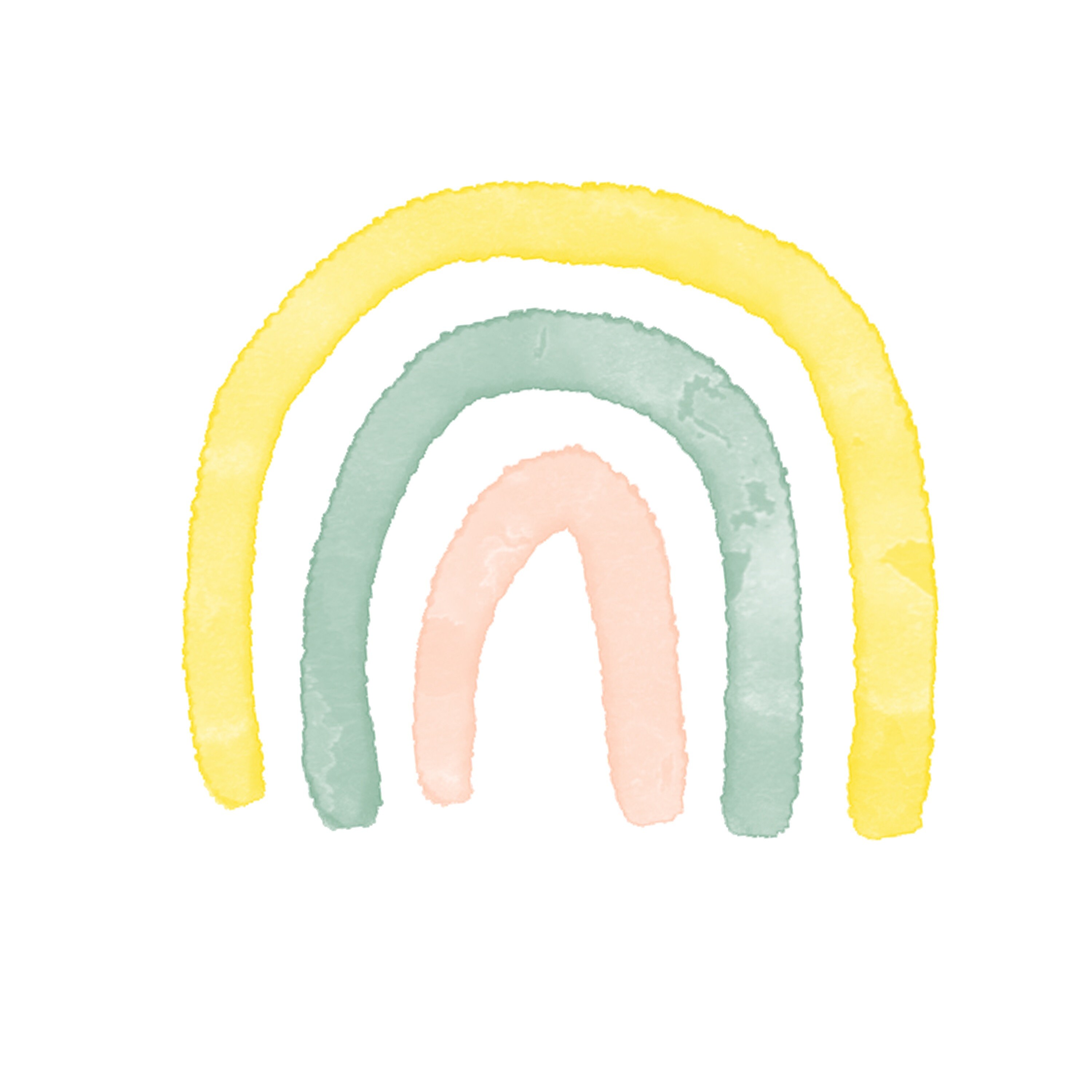 Boho Rainbow Watercolor Clipart Hand Drawn Painted Set of 20 Clipart ...