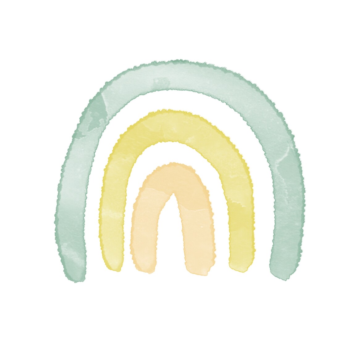 Boho Rainbow Watercolor Clipart Hand Drawn Painted Set of 20 Clipart ...