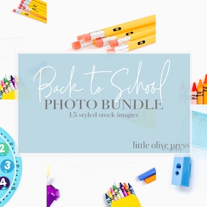 Back to School Stock Photo Bundle / Seasonal Stock Photos / 15 LittleOlivePress Images for Your Business