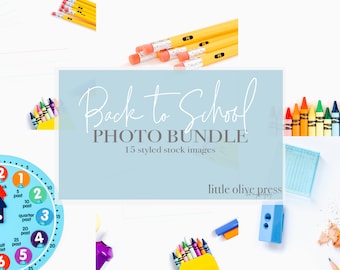 Back to School Stock Photo Bundle / Seasonal Stock Photos / 15 LittleOlivePress Images for Your Business