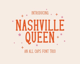 Nashville Queen Font - Rustic Serif Font, Modern Font, Boho Font, Branding Font, Hand Drawn Font, Fonts for Cricut, Bohemian Fonts, Western