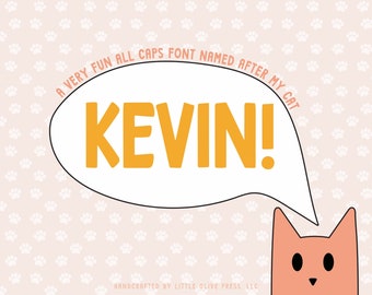 KEVIN! Font - All Caps Font, Modern Font, Boho Font, Branding Font, Hand Drawn Font, Cricut Fonts, Bohemian Fonts, Cricut Fonts, Typewriter