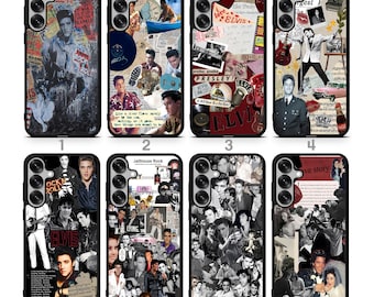 Funda para teléfono Samsung S26 S25 S24 S23 S22 S21 S24 Fe S23 Fe con estilo vintage e inspiración en iconos del rock de los años 50.