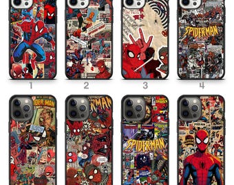 Funda para teléfono con diseño de héroe web de cómic en rojo y azul para iPhone 17, Samsung Galaxy S26, 17 Pro Max, 16 Pro y S23 FE.