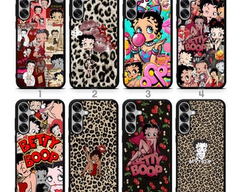 Funda para teléfono con estampado glamuroso de dibujos animados de la vieja escuela para Samsung Z Flip 7, Z Flip 6, Z Flip 5, Z Flip 4 y Z Flip 3.