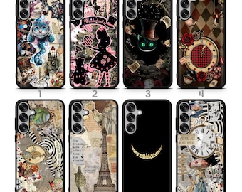 Funda para teléfono inspirada en el arte fantástico y misterioso de la Sonrisa de Cheshire para Samsung S26 S25 S24 S23 S22 S21 S24 Fe S23 Fe