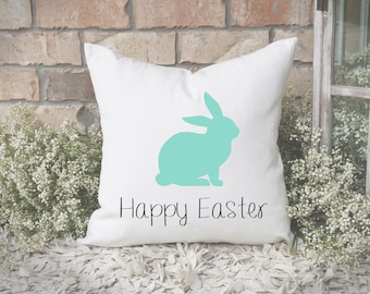 Happy Easter- Easter Bunny Throw Pillow and Cover