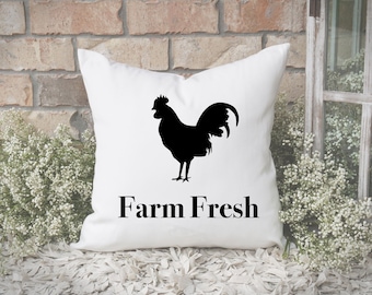 Farm Fresh Rooster-Decorative Pillow-Multiple Colors Avalible