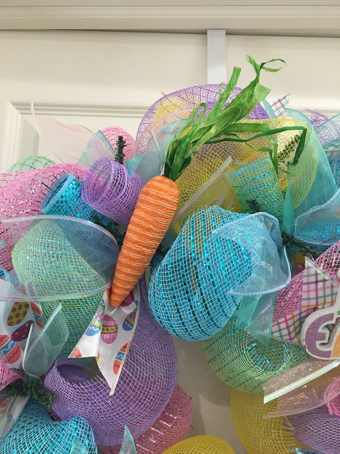 Pastel Easter Wreath Deco Mesh Wreath Custom Order Wreath Etsy