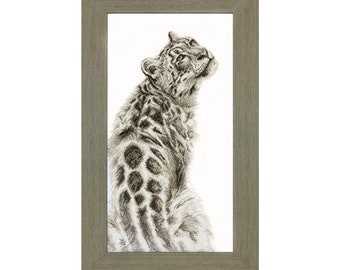 Snow Leopard cross stitch embroidery kit *** FREE SHIPPING big cat embroidery design counted cross embroidery kit wild cat cross stitch kit