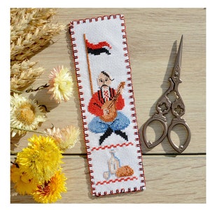 Cossack bookmark embroidery kit *** FREE SHIPPING bookmark cross stitch embroidery kit Ukrainian cossack easy counted cross embroidery kit