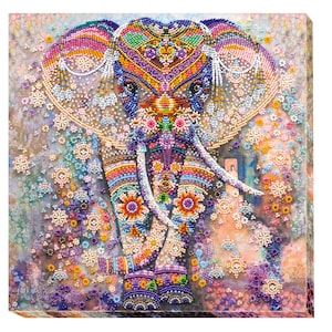 Miracle of India kraal borduurset *** GRATIS VERZENDING kraal borduurset olifant borduurwerk DIY muur kunst kralen borduurwerk Indiaas symbool