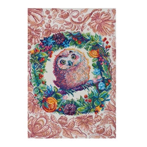 Berry Sweet cross stitch embroidery kit *** FREE SHIPPING cute owl embroidery kit bird in flowers DIY wall art easy owl embroidery pattern