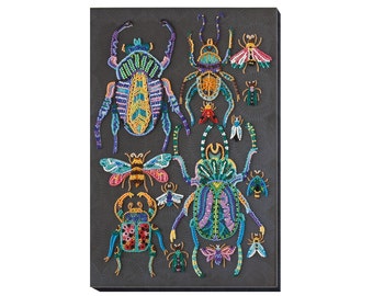 Bugs bead embroidery kit *** FREE SHIPPING Easy DIY bug insects beading kit for adults colorful bugs wall art beading kit