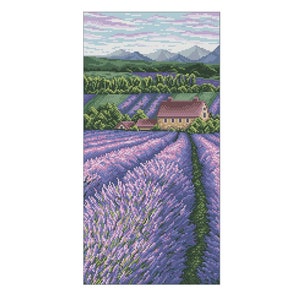 Kit de bordado de punto de cruz Lavender Field *** ENVÍO GRATIS Provenza ver kit de bordado de lavanda francesa bordado cruzado fácil de contar