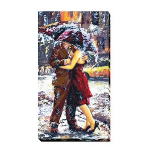 Love Story bead embroidery kit *** FREE SHIPPING beading kit kissing couple beading embroidery kit dancing in the rain bead embroidery kit