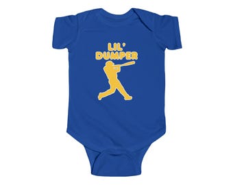 Lil Dumper Baseball Baby Home Run Body | Lustiges Cal Ralev inspiriertes Säuglings Outfit | Babypartygeschenk Paracord Seemanns Retro Fan Bekleidung