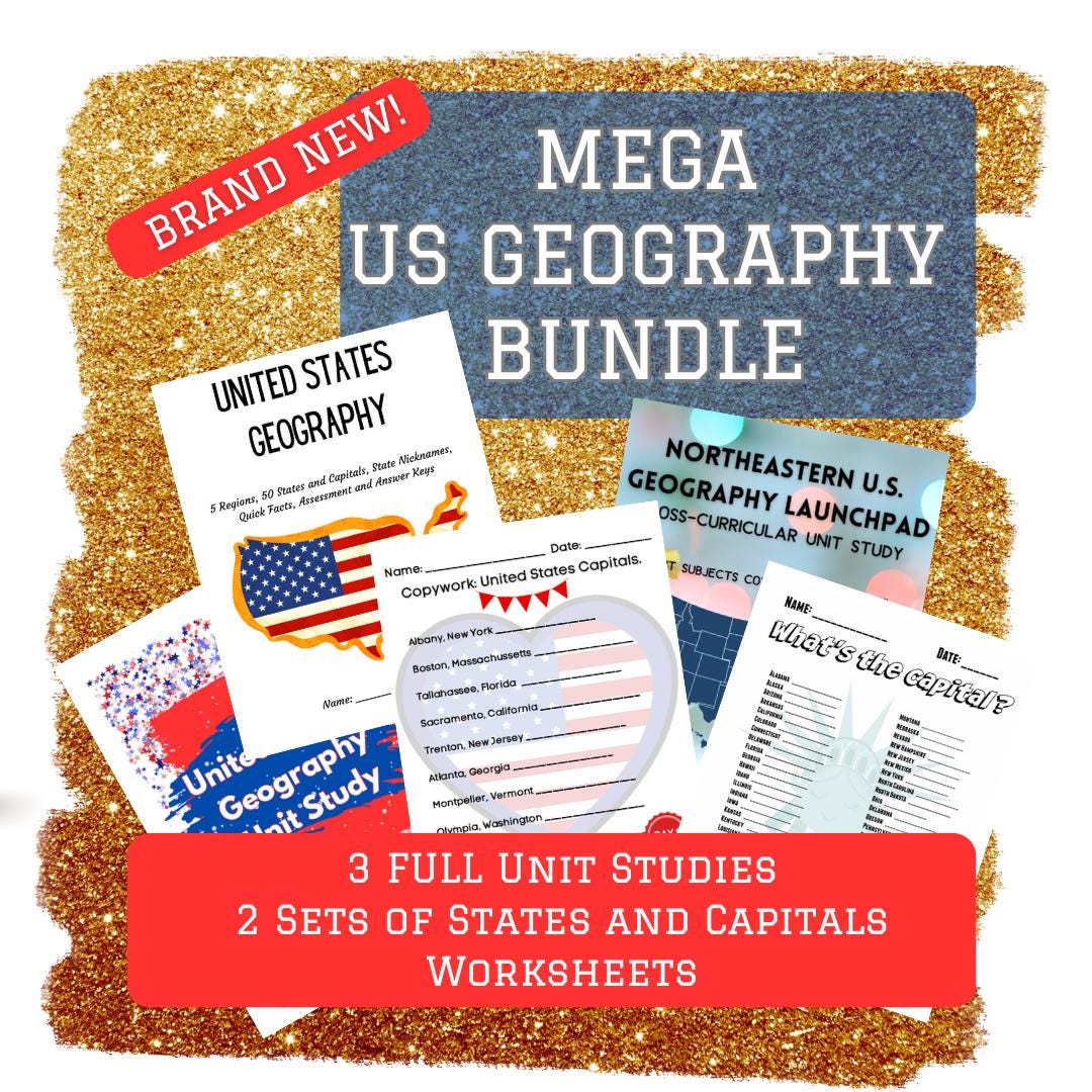 USA Geography Unit Study: States and Capitals Map Activities (PDF) - Etsy