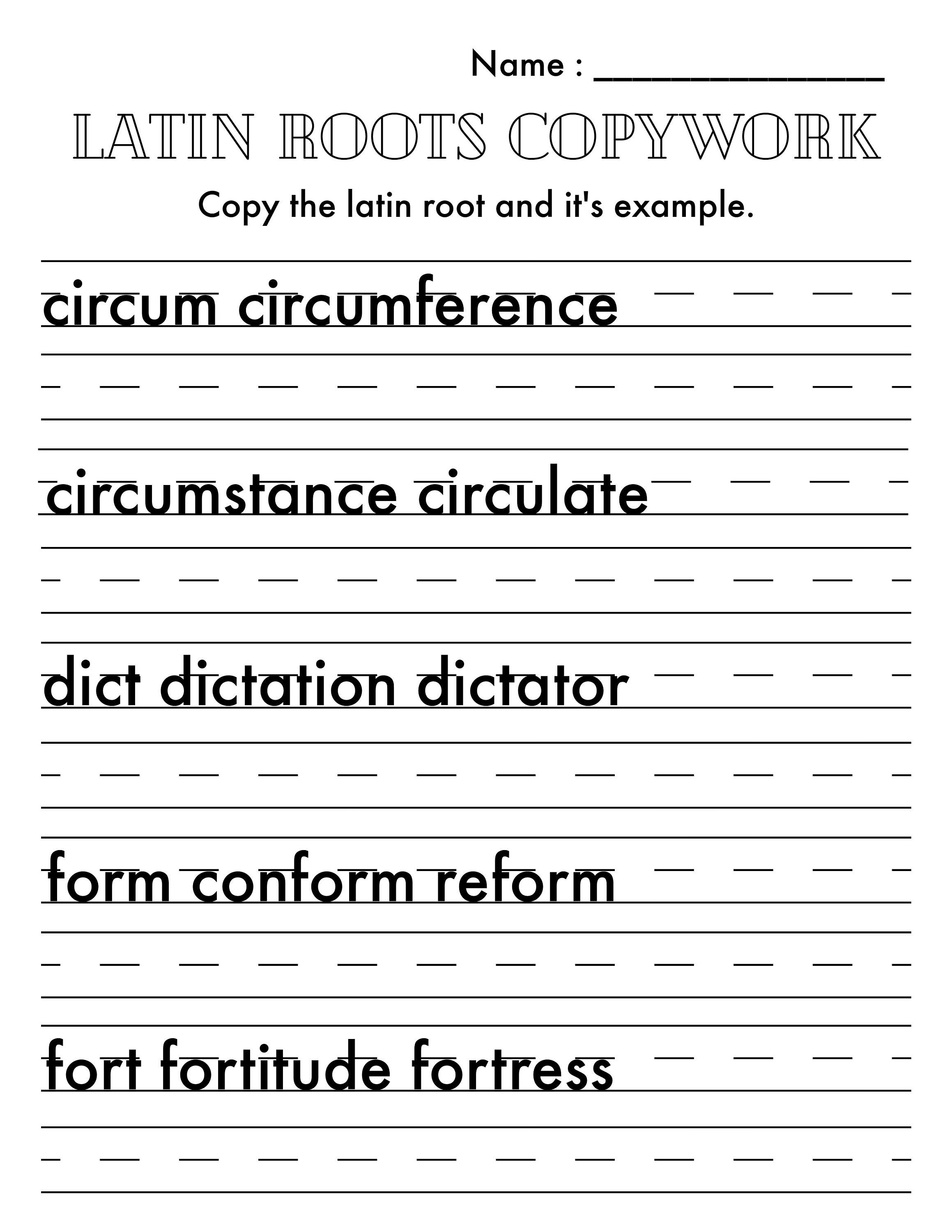 Latin Copy Work Homeschool Handwriting Practice Classical Education