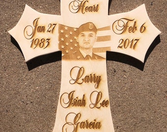 Wood Memorial Cross | Etsy