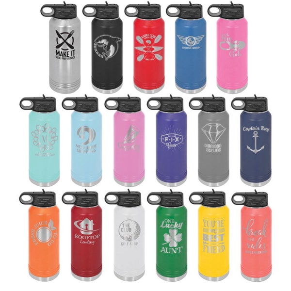 20 oz. Personalized Water Bottle - Durable Custom Engraved Insulated Polar Camel with leakproof lid and straw - Customized to go with you!