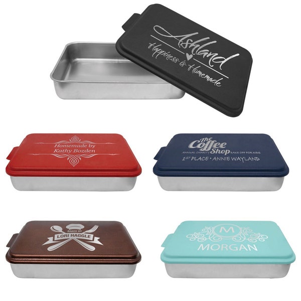 Custom Engraved Cake Pan - 9x13 Personalized aluminum Cake Pan with Lid - Customized Casserole Dish - Baking Dish with Personalized Lid