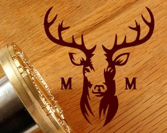 Antler with Initials Logo Branding Iron, Custom Branding Iron for Wood, Wood Branding Stamp, Personalized Wood Stamp, Wedding Gifts