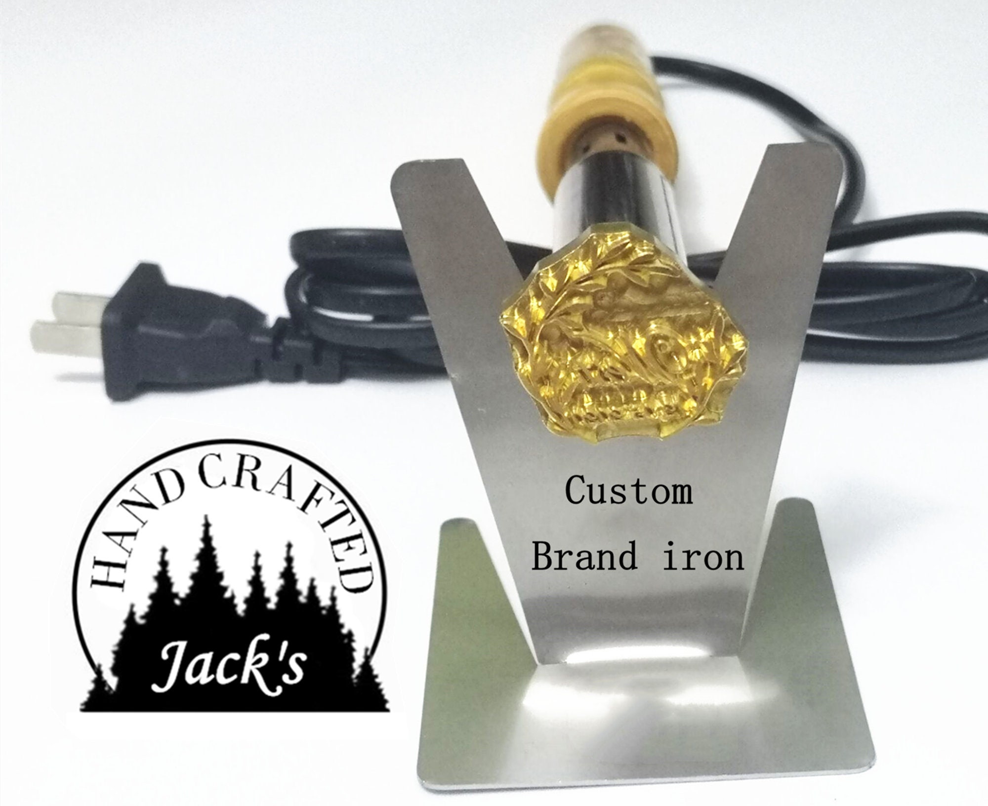 Custom Branding Iron for Woodworking Iron on BBQ  Meat/Wood/Leather/Paper/Cardboard (1x1)
