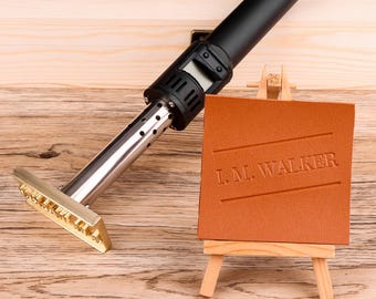 Leather press stamp, leather branding iron custom, brass stamp for gold foiling on leather, hot foiling, electric iron for leather