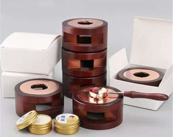 Wax Melting stove- Wax Wooden Melting Furnace Tool Stove Tool-Brass Wax Spoon-Wax Seal tool-Wax Sealing Stove