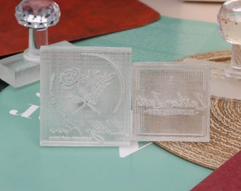 Sello de jabón acrílico personalizado / Molde de jabón personalizado / Paquete de jabón / Sello de jabón acrílico hecho a mano / Sello de galleta de boda personalizado