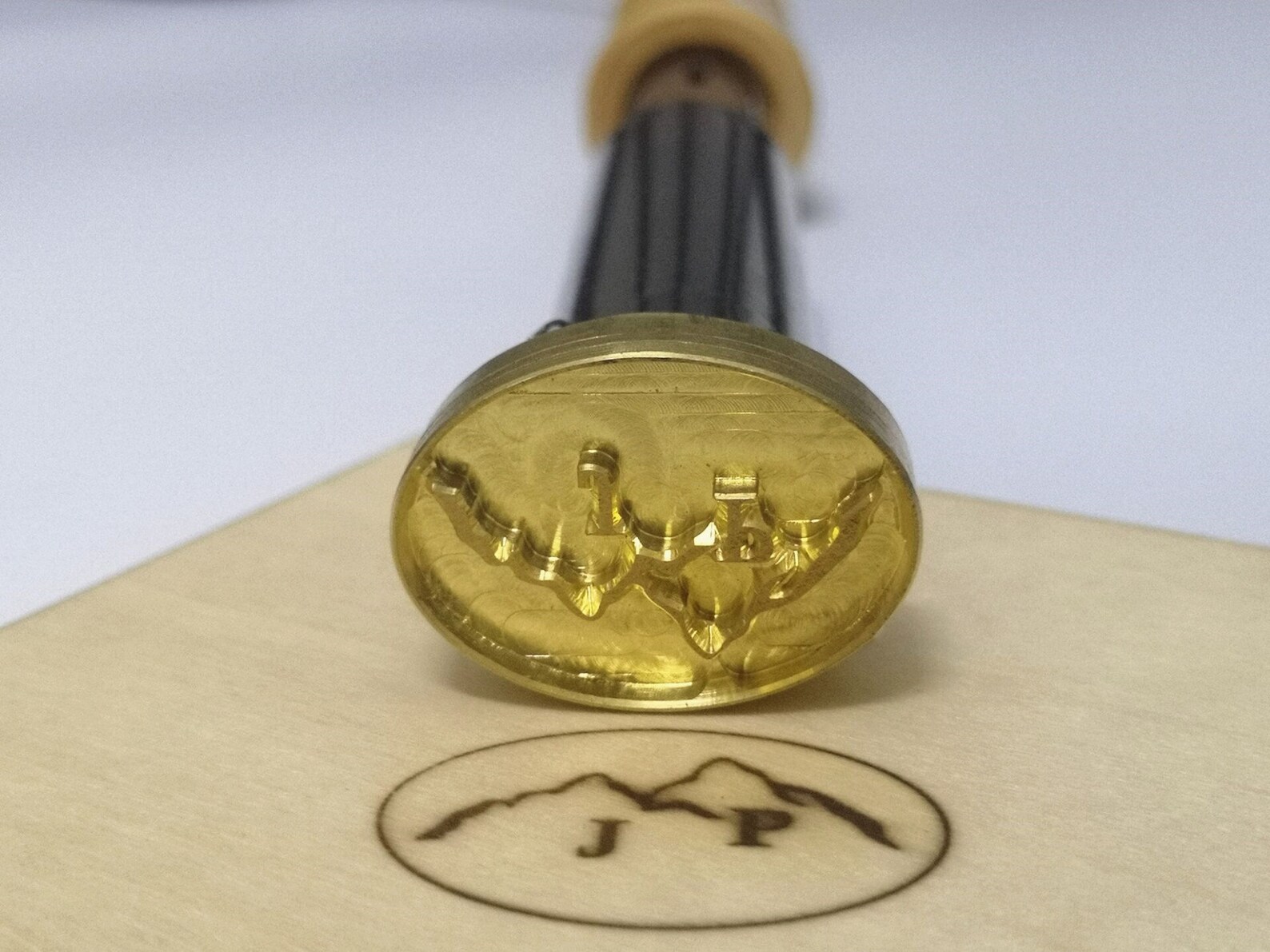 Custom Wood Branding Iron Custom Initials With Mountain Etsy