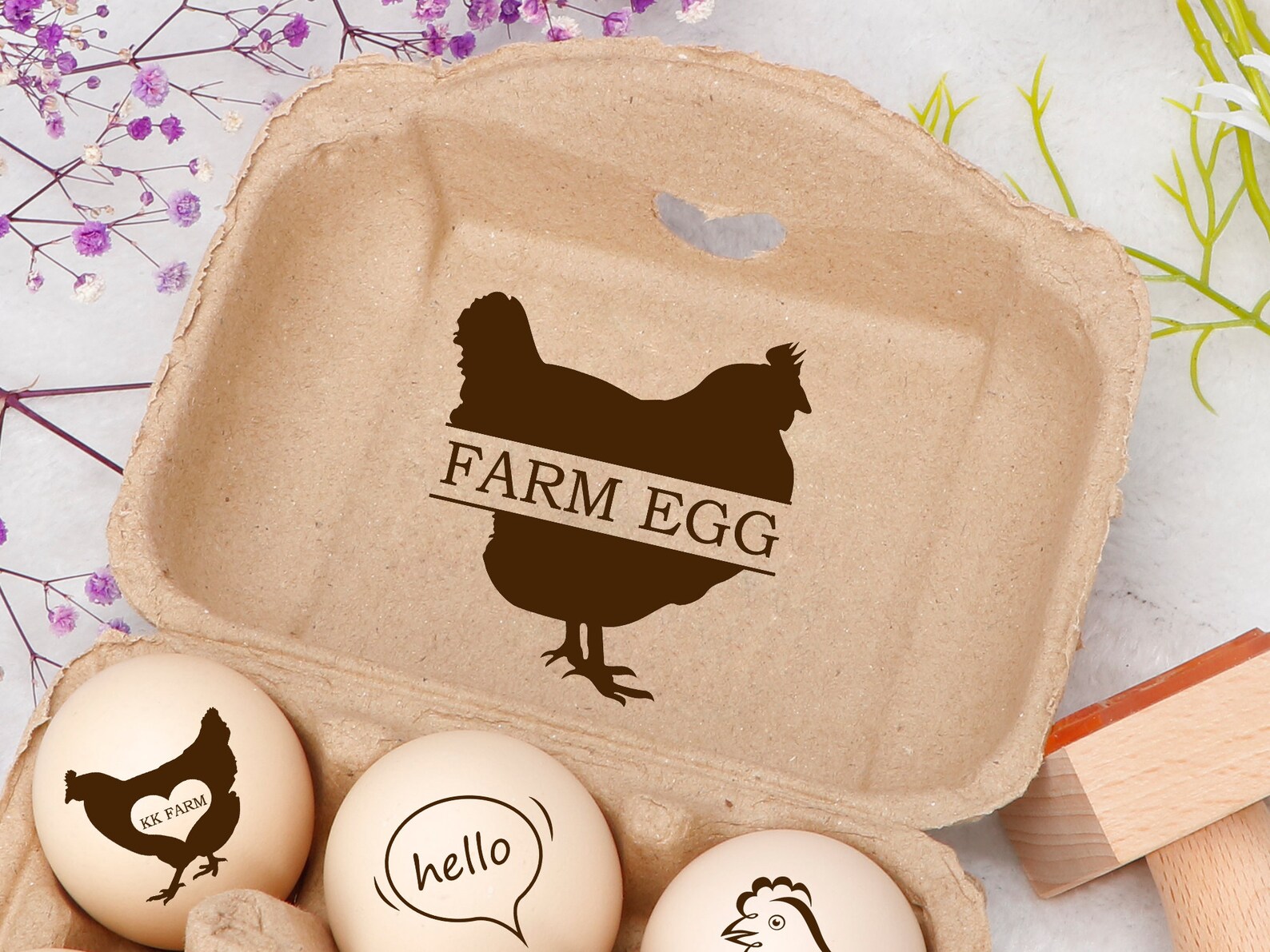 Egg Stamp Custom Egg Carton Stamp Personalized Egg Stamp Etsy