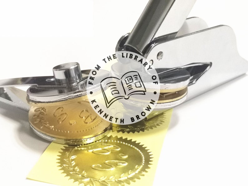Library Embosser Stamp Seal Custom Monogram Embosser Stamp Etsy