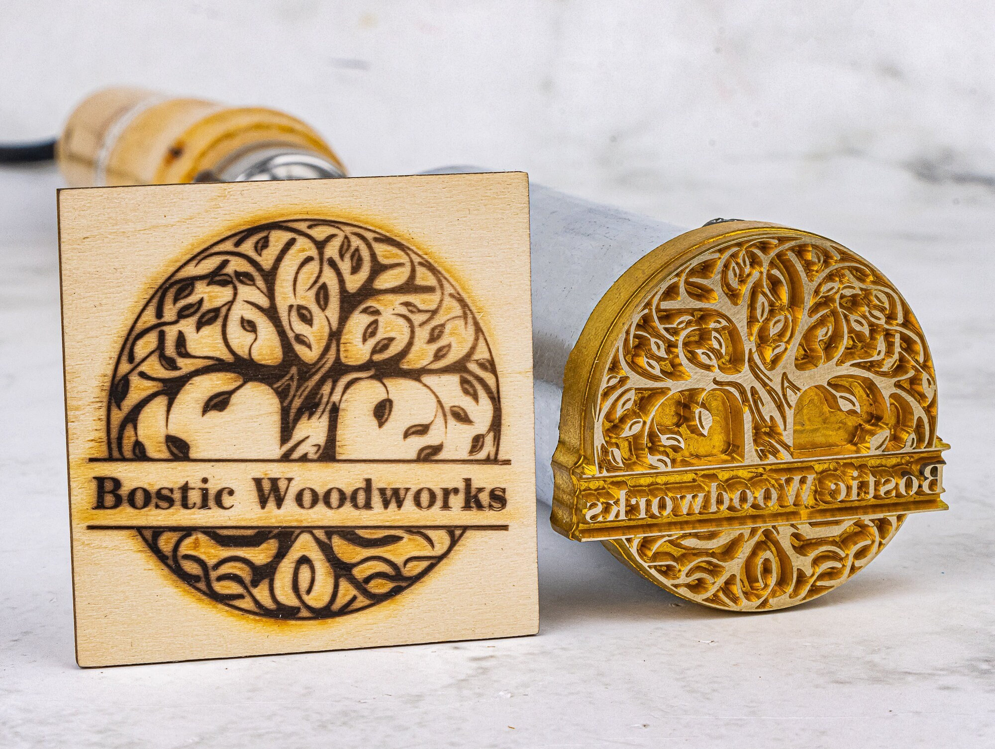 Laser-CutZ  Custom hot metal stamp bark brand wood & leather pressing