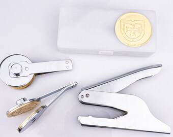 Embosser Personnalisé Craspire – Tampon Gaufrage Main Logo Image – Sceau 3D Pour Livres, Enveloppes, Invitations (Argent)
