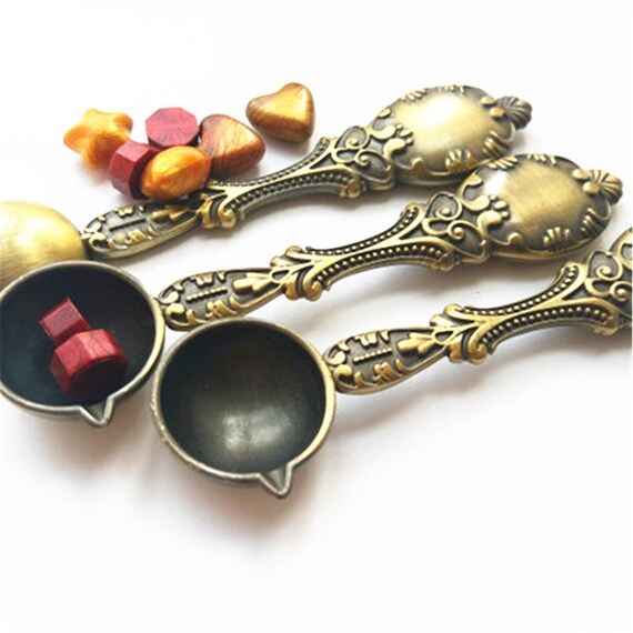 Vintage Melting Spoon/ Vintage Metal Spoon / Bronze Metal Seal Etsy