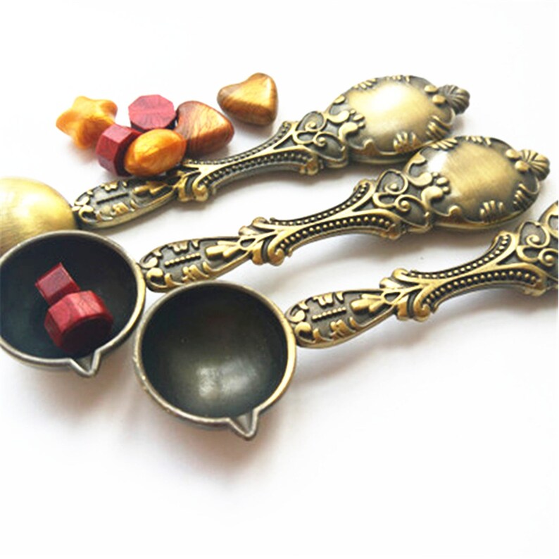 Vintage Metal Melting Spoon/ Wax Seal Stamp Metal Spoon / Wax Etsy