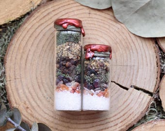 Moed, vertrouwen, empowerment, kracht Fles met spreuken/intentie: boost zelfvertrouwen en moed