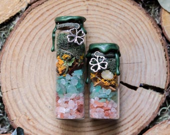 Luck + Prosperity Spell Jar / Intention Bottle: Wealth, Abundance