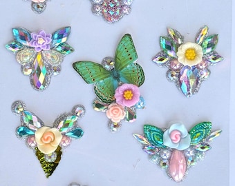 Pastel spring Flower facepaint bling