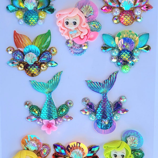 Large Mermaid and mermaid tail facepaint bling