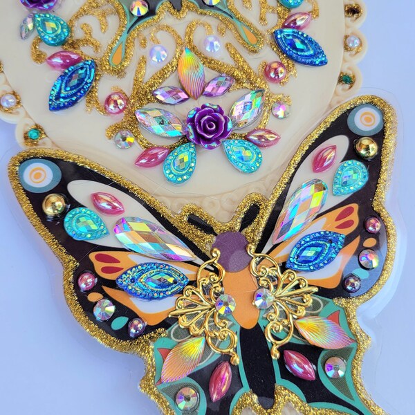 Regal creme butterfly mirror
