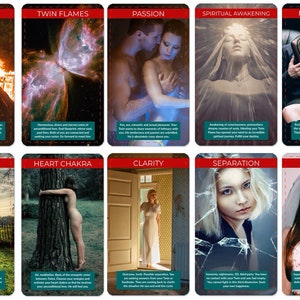 ORACLE DECK CARDS - Feeling Love Twin Flame Oracle Cards, Tarot Deck, Tarot Tools, Lovers, Soulmates, Partner, Relationship Deck 120 Cards