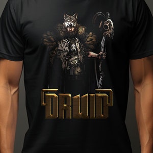Druid T-Shirt, Tabletop Gaming Shirt, RPG Gamer Tee, Rollenspiel Bekleidung, Fantasy Druid Graphic Tee, Druid Character T-Shirt