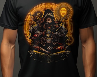 Dungeon Game Master Mystic RPG Character Artwork T-Shirt, Perfect for Tabletop Gaming Fans, Enthralling Dungeons Tee, Fantasy Design Shirt