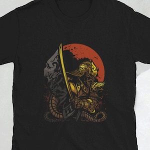 Japanese Samurai Shirt, Samurai Bushido Graphic Art T-Shirt, Samurai Shirt, Japanese Gift, Samurai Warrior, Samurai Art, Japanese Samurai