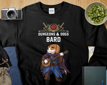 Dungeons and Dogs Bard Shirt DND Inspired Gift D&D fans Tabletop D20 Dice RPG Dragons Gamers T-Shirt