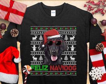 Flat-Coated Retrievers Christmas Shirt, Dog Lover Gift, Funny Ugly Christmas T-Shirt, Sweatshirt, Hoodie