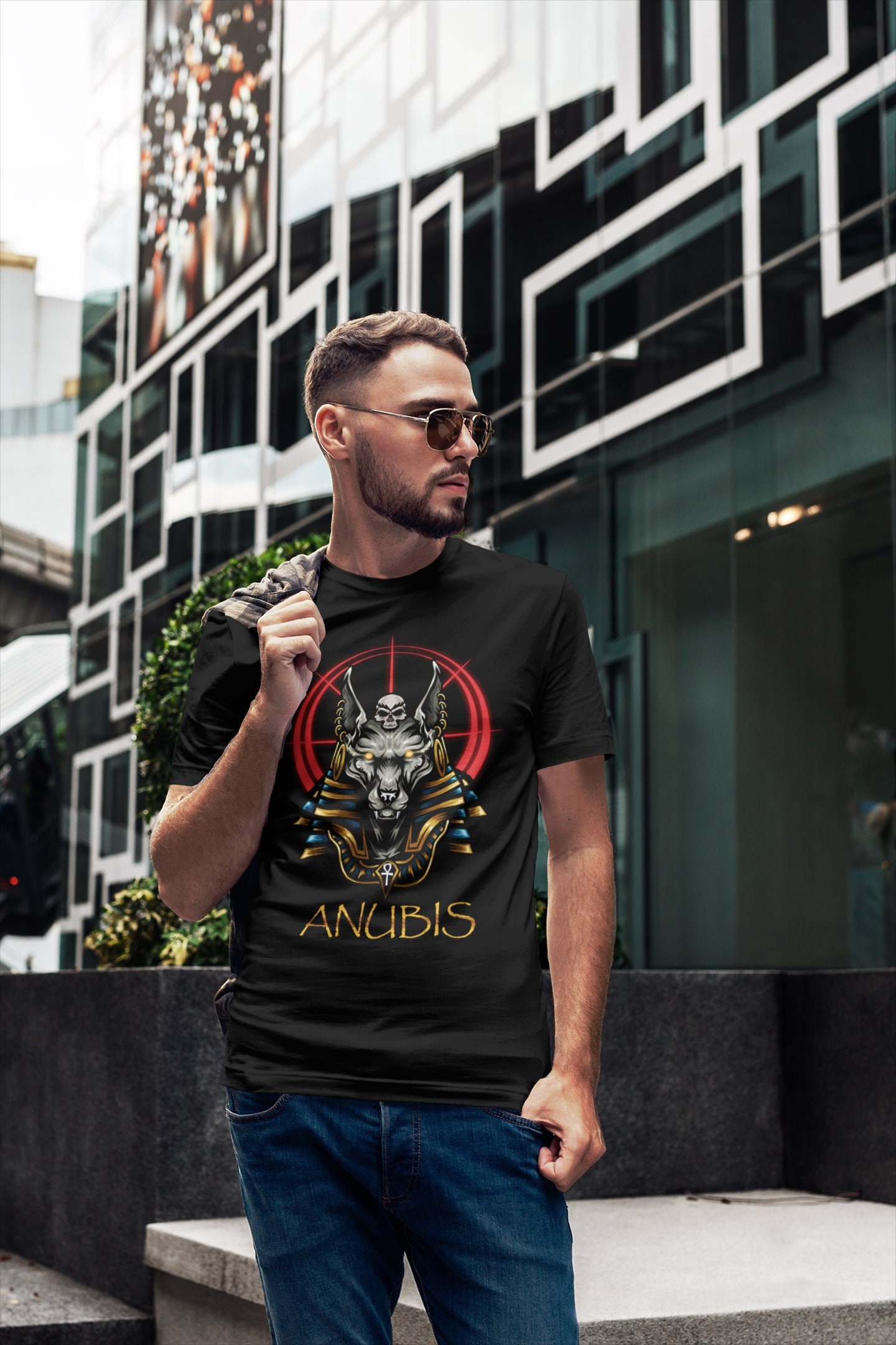 Camiseta Anubis Deus Egito Lost Egyptian Dragon Store